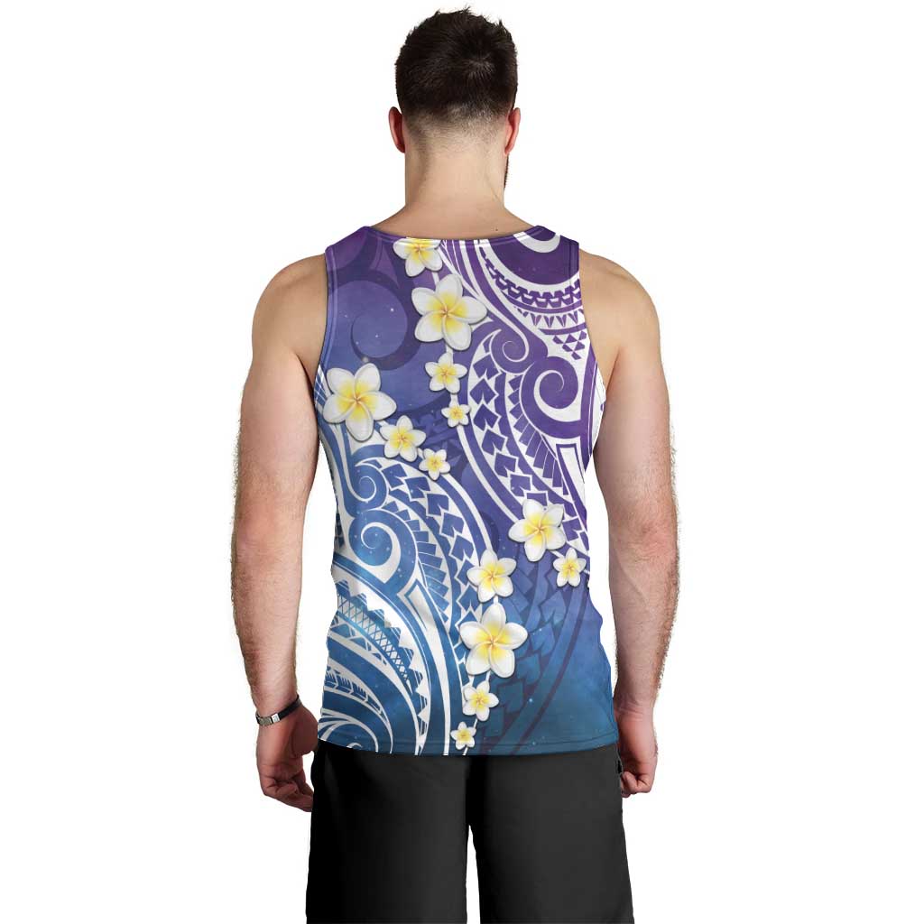 Plumeria With Galaxy Polynesian Tattoo Pattern Men Tank Top LT05 - Polynesian Pride