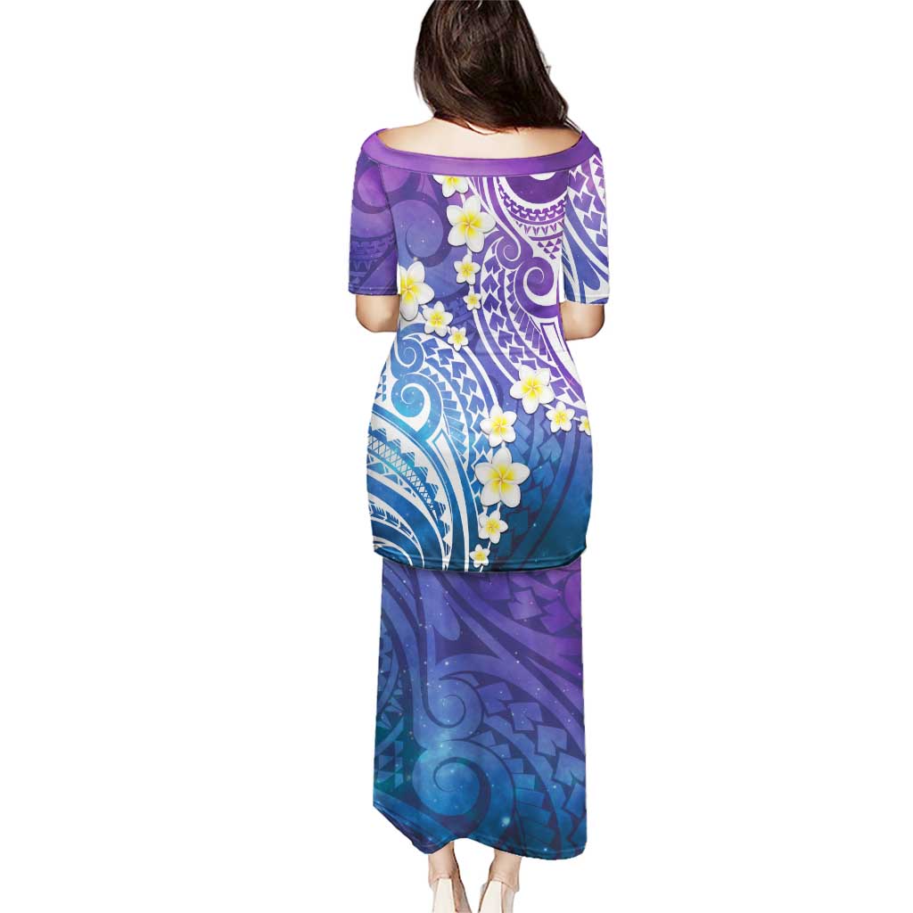 Plumeria With Galaxy Polynesian Tattoo Pattern Puletasi LT05 - Polynesian Pride