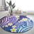 Plumeria With Galaxy Polynesian Tattoo Pattern Round Carpet