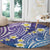 Plumeria With Galaxy Polynesian Tattoo Pattern Round Carpet