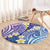 Plumeria With Galaxy Polynesian Tattoo Pattern Round Carpet