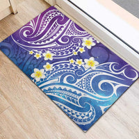 Plumeria With Galaxy Polynesian Tattoo Pattern Rubber Doormat LT05 - Polynesian Pride