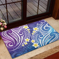 Plumeria With Galaxy Polynesian Tattoo Pattern Rubber Doormat LT05 - Polynesian Pride