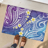 Plumeria With Galaxy Polynesian Tattoo Pattern Rubber Doormat LT05 - Polynesian Pride