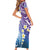 Plumeria With Galaxy Polynesian Tattoo Pattern Short Sleeve Bodycon Dress