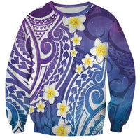 Plumeria With Galaxy Polynesian Tattoo Pattern Sweatshirt LT05 Unisex Galaxy - Polynesian Pride
