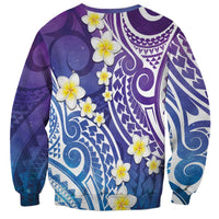 Plumeria With Galaxy Polynesian Tattoo Pattern Sweatshirt LT05 - Polynesian Pride
