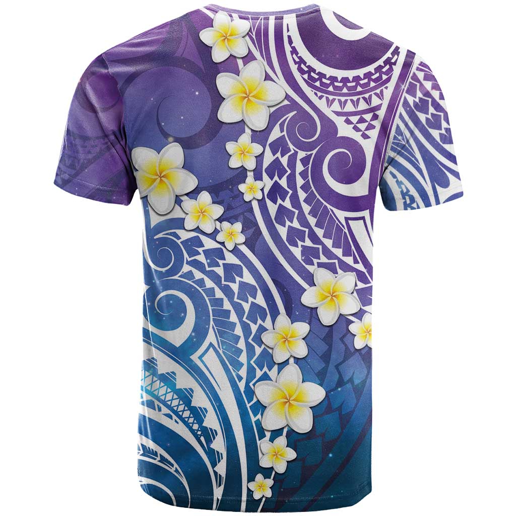 Plumeria With Galaxy Polynesian Tattoo Pattern T Shirt LT05 - Polynesian Pride