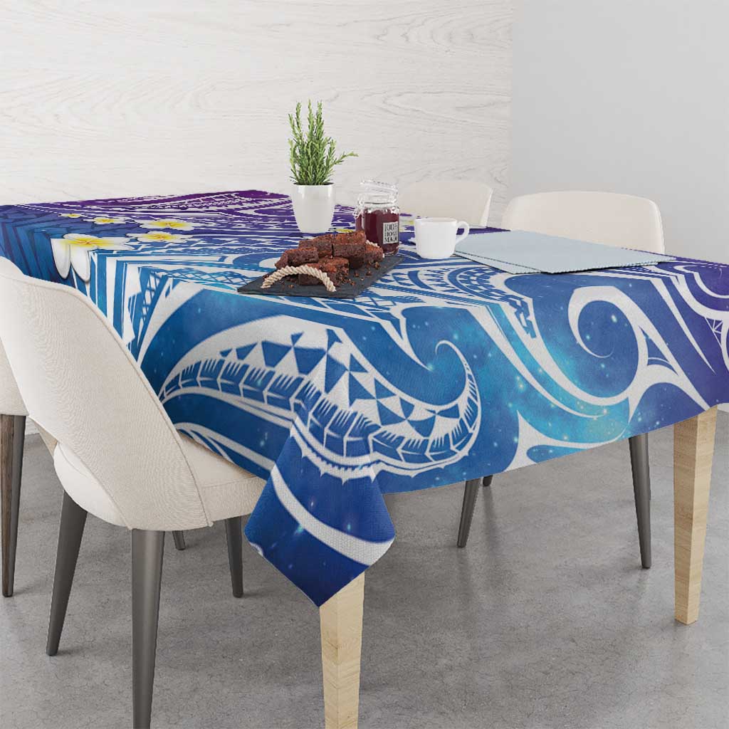 Plumeria With Galaxy Polynesian Tattoo Pattern Tablecloth LT05 - Polynesian Pride