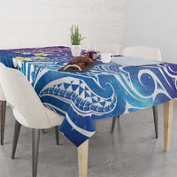 Plumeria With Galaxy Polynesian Tattoo Pattern Tablecloth LT05 - Polynesian Pride