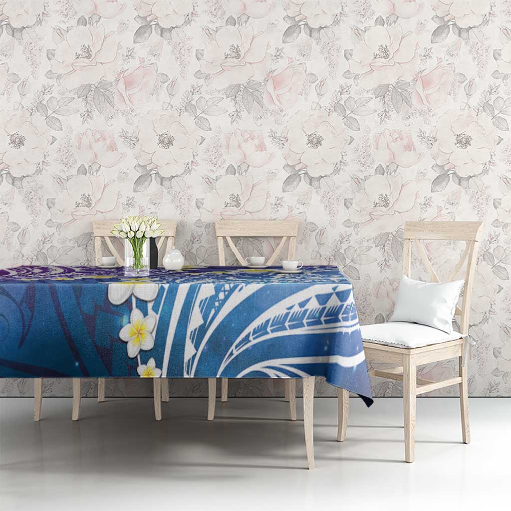 Plumeria With Galaxy Polynesian Tattoo Pattern Tablecloth LT05 - Polynesian Pride