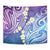 Plumeria With Galaxy Polynesian Tattoo Pattern Tapestry