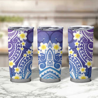 Plumeria With Galaxy Gradient Polynesian Tattoo Pattern Tumbler Cup LT05 - Polynesian Pride