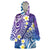 Plumeria With Galaxy Polynesian Tattoo Pattern Wearable Blanket Hoodie