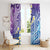 Plumeria With Galaxy Polynesian Tattoo Pattern Window Curtain