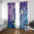 Plumeria With Galaxy Polynesian Tattoo Pattern Window Curtain