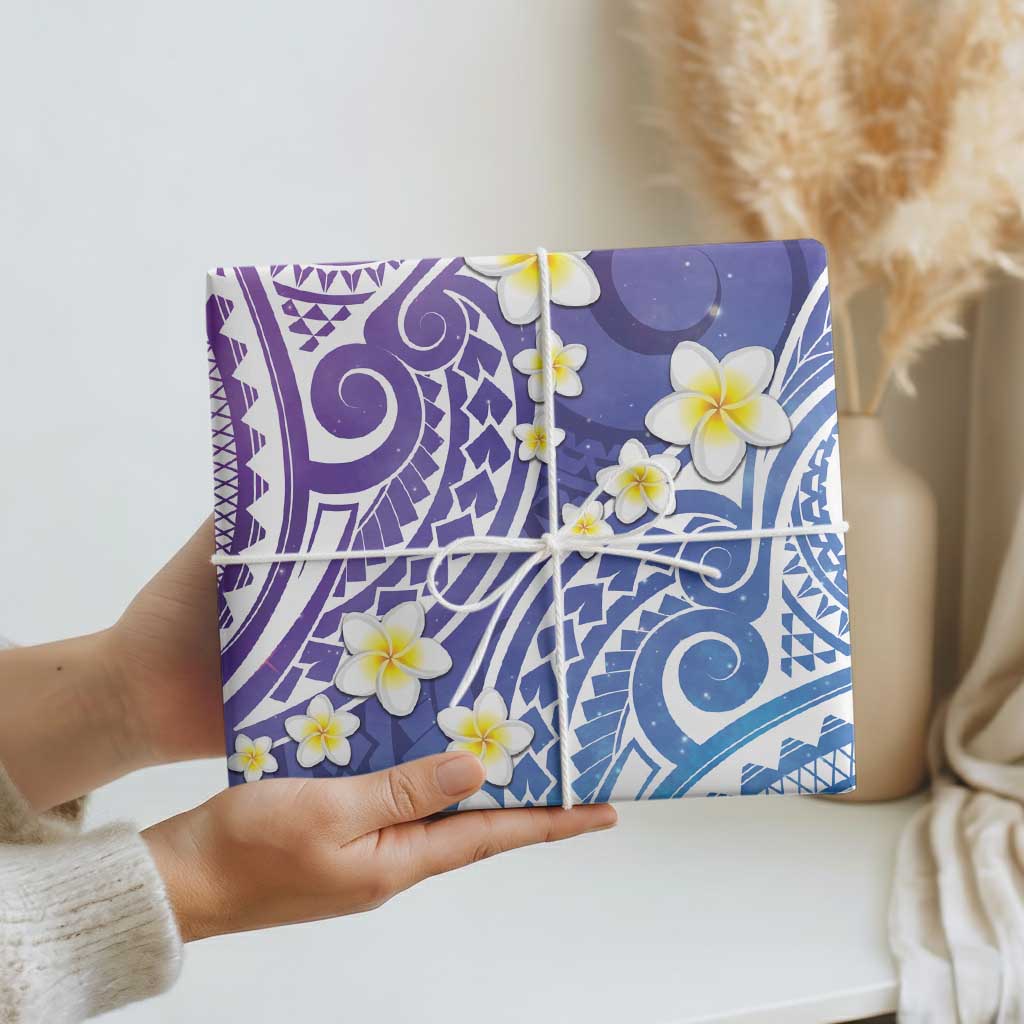 Plumeria With Galaxy Polynesian Tattoo Pattern Wrapping Paper LT05 - Polynesian Pride