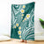 Plumeria With Teal Polynesian Tattoo Pattern Blanket