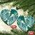 Plumeria With Teal Polynesian Tattoo Pattern Ceramic Ornament