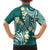 Plumeria With Teal Polynesian Tattoo Pattern Family Matching Long Sleeve Bodycon Dress and Hawaiian Shirt