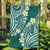 Plumeria With Teal Polynesian Tattoo Pattern Garden Flag