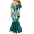 Plumeria With Teal Polynesian Tattoo Pattern Mermaid Dress