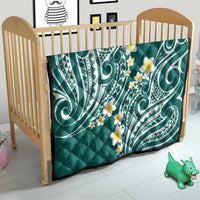 Plumeria With Teal Polynesian Tattoo Pattern Quilt LT05 - Polynesian Pride
