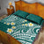 Plumeria With Teal Polynesian Tattoo Pattern Quilt Bed Set