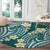 Plumeria With Teal Polynesian Tattoo Pattern Round Carpet