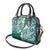 Plumeria With Teal Polynesian Tattoo Pattern Shoulder Handbag