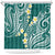 Plumeria With Teal Polynesian Tattoo Pattern Shower Curtain