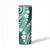 Plumeria With Teal Polynesian Tattoo Pattern Skinny Tumbler