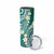 Plumeria With Teal Polynesian Tattoo Pattern Skinny Tumbler