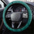 Plumeria With Teal Polynesian Tattoo Pattern Steering Wheel Cover