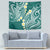 Plumeria With Teal Polynesian Tattoo Pattern Tapestry