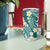 Plumeria With Teal Polynesian Tattoo Pattern Tumbler Cup