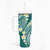 Plumeria With Teal Polynesian Tattoo Pattern Tumbler With Handle