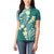 Plumeria With Teal Polynesian Tattoo Pattern Women Polo Shirt