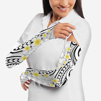 Plumeria With White Polynesian Tattoo Pattern Arm Sleeves LT05 - Polynesian Pride