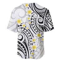 Plumeria With White Polynesian Tattoo Pattern Baseball Jersey LT05 - Polynesian Pride