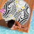 Plumeria With White Polynesian Tattoo Pattern Beach Blanket