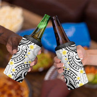 Plumeria With White Polynesian Tattoo Pattern 4 in 1 Can Cooler Tumbler LT05 - Polynesian Pride