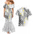 Plumeria With White Polynesian Tattoo Pattern Couples Matching Mermaid Dress and Hawaiian Shirt