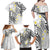 Plumeria With White Polynesian Tattoo Pattern Family Matching Off Shoulder Maxi Dress and Hawaiian Shirt