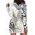 Plumeria With White Polynesian Tattoo Pattern Hoodie Dress