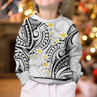 Plumeria With White Polynesian Tattoo Pattern Kid Ugly Christmas Sweater LT05 - Polynesian Pride