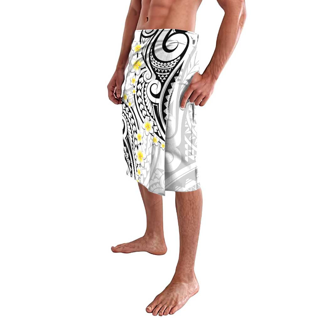 Plumeria With White Polynesian Tattoo Pattern Lavalava LT05 - Polynesian Pride