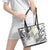 Plumeria With White Polynesian Tattoo Pattern Leather Tote Bag