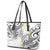 Plumeria With White Polynesian Tattoo Pattern Leather Tote Bag