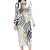 Plumeria With White Polynesian Tattoo Pattern Long Sleeve Bodycon Dress